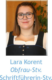 Lara KorentObfrau-Stv. Schriftf�hrerin-Stv.